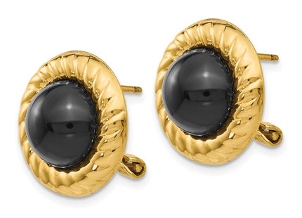 14k Yellow Gold Earrings Style H624 - Classique Jewelry Inc.