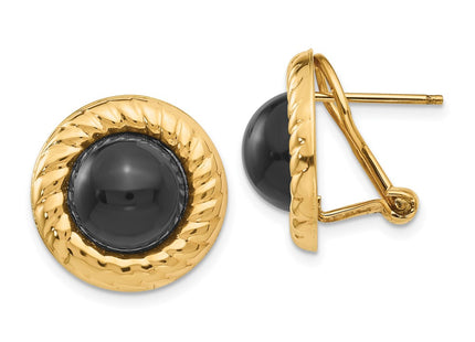 14k Yellow Gold Earrings Style H624 - Classique Jewelry Inc.