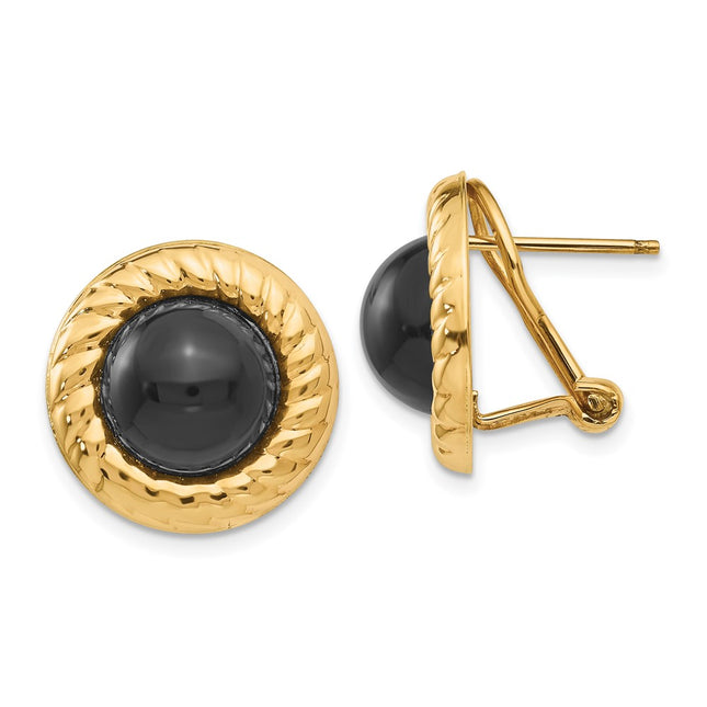 14k Yellow Gold Earrings Style H624 - Classique Jewelry Inc.