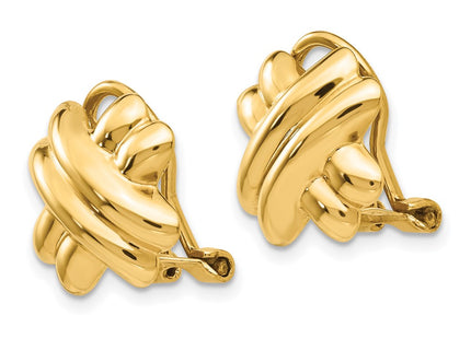 14k Yellow Gold Earrings Style H631 - Classique Jewelry Inc.