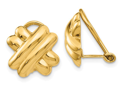 14k Yellow Gold Earrings Style H631 - Classique Jewelry Inc.