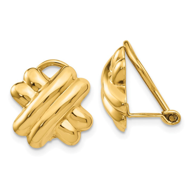 14k Yellow Gold Earrings Style H631 - Classique Jewelry Inc.