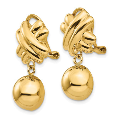 14K Non-pierced Fancy Ball Earrings