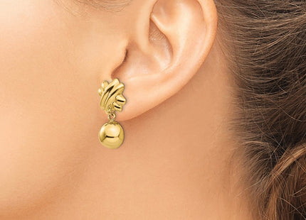 14k Yellow Gold Earrings Style H632 - Classique Jewelry Inc.
