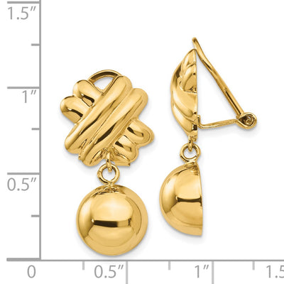 14K Non-pierced Fancy Ball Earrings