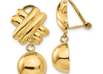 14k Yellow Gold Earrings Style H632 - Classique Jewelry Inc.
