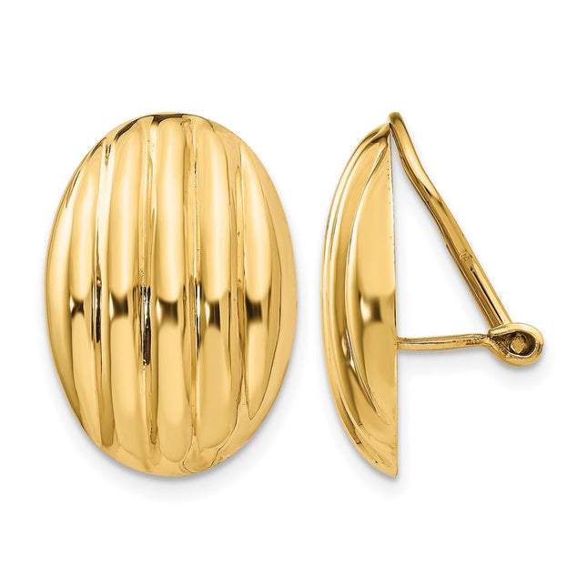 14k Non-pierced Fancy Earrings, 20 x 14mm