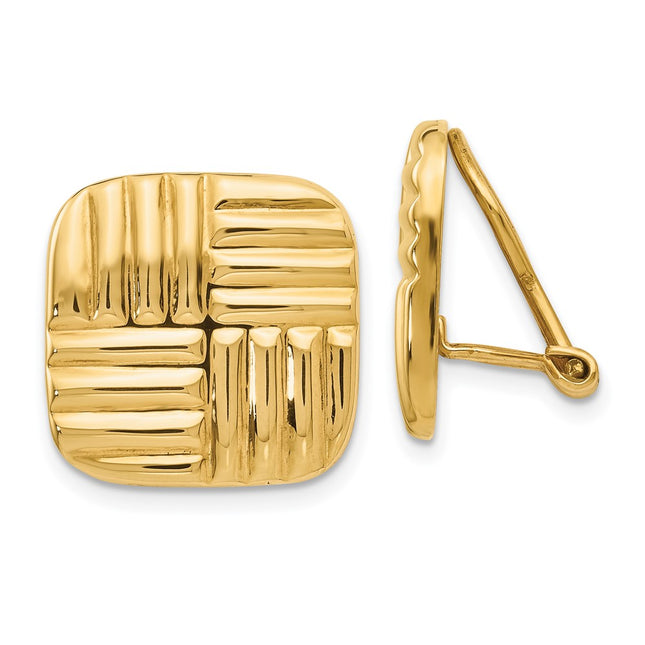 14k Yellow Gold Earrings Style H638 - Classique Jewelry Inc.