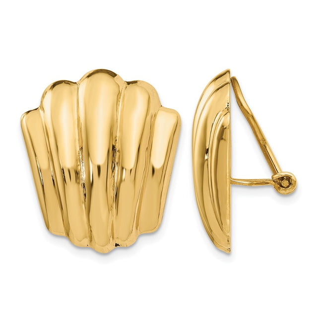14k Non-pierced Fancy Earrings, 23 x 20mm