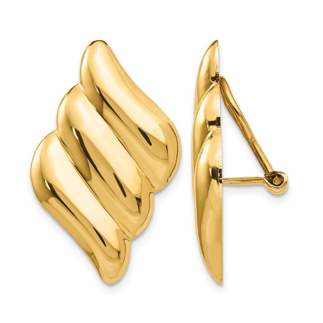 14k Non-pierced Fancy Earrings, 30 x 19mm