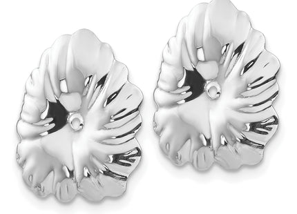 14k White Gold Floral Earring Jackets, 15 x 14mm