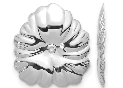 14k White Gold Floral Earring Jackets, 15 x 14mm