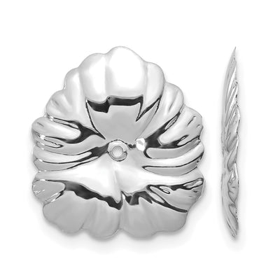 14K White Gold Floral Earring Jackets, 15 x 14mm
