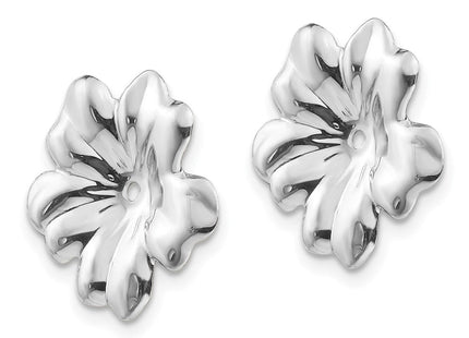 14k White Gold Floral Earring Jackets (Style H717J)