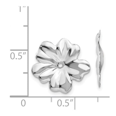 14K White Gold Floral Earring Jackets, 11 x 11mm