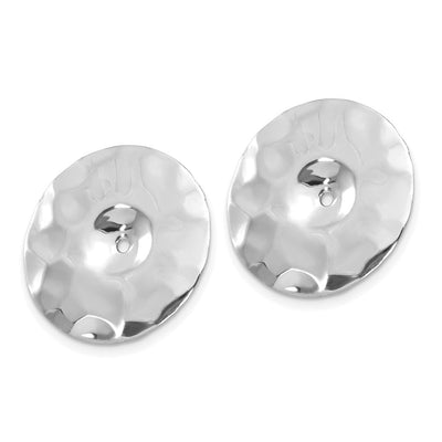 14K White Gold Floral Earring Jackets, 15 x 14mm