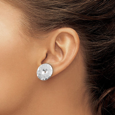 14K White Gold Floral Earring Jackets, 15 x 14mm