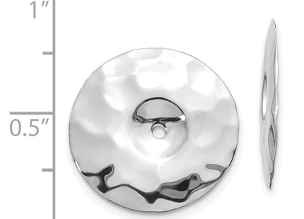 14K white gold earrings, further view