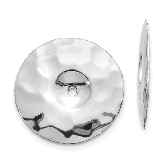 14k White Gold Floral Earring Jackets, 15 x 14mm