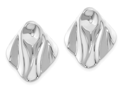 14k White Gold Earrings Style H725J - Classique Jewelry Inc.