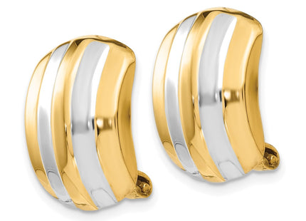 14k Yellow & Rhodium Earrings Style H737 - Classique Jewelry Inc.