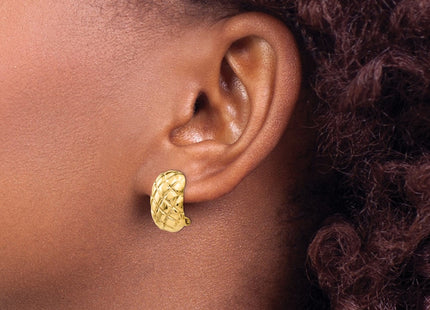 14k Yellow Gold Earrings Style H738 - Classique Jewelry Inc.