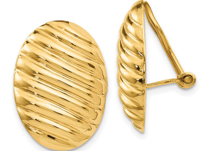 14k Yellow Gold Earrings Style H742 - Classique Jewelry Inc.