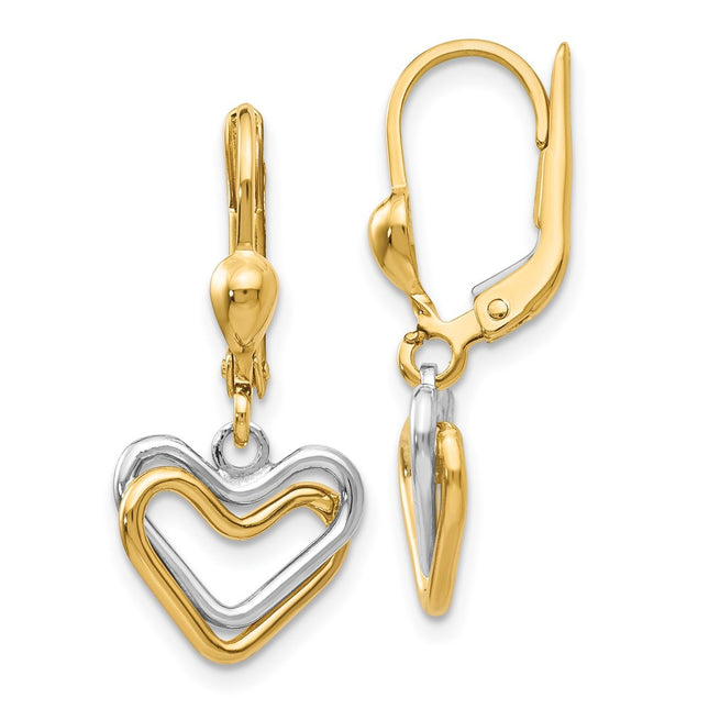 14k Two-tone Earrings Style H809 - Classique Jewelry Inc.