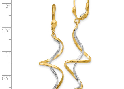 14k Two-tone Earrings Style H817 - Classique Jewelry Inc.