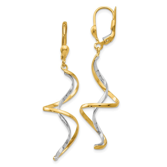 14k Two-tone Earrings Style H817 - Classique Jewelry Inc.