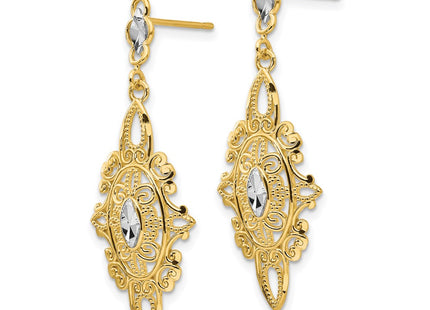 14k Yellow & Rhodium Jewelry Style H838 - Classique Jewelry Inc.