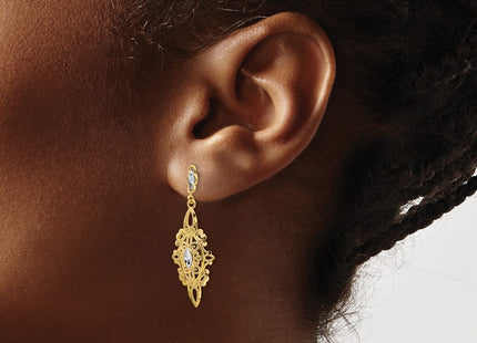 14k Yellow & Rhodium Jewelry Style H838 - Classique Jewelry Inc.