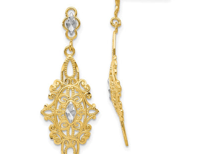14k Yellow & Rhodium Jewelry Style H838 - Classique Jewelry Inc.