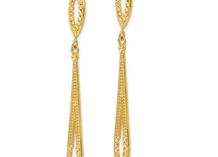 14k Yellow Gold Earrings Style H839 - Classique Jewelry Inc.