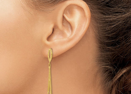 14k Yellow Gold Earrings Style H839 - Classique Jewelry Inc.