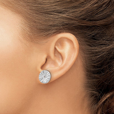 14K White Gold Fancy Earring Jackets, 7 x 7mm
