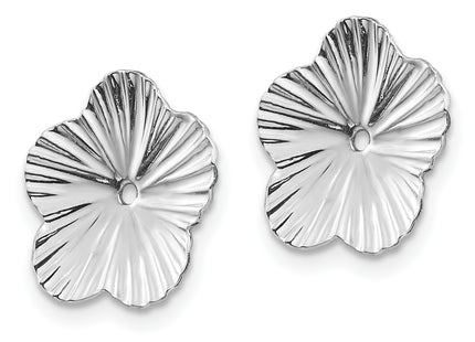 14k White Gold Fancy Earring Jackets, 7 x 7mm