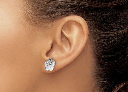 14k White Gold Fancy Earring Jackets, 7 x 7mm
