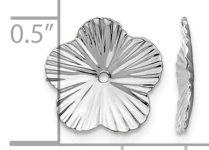 14k White Gold Fancy Earring Jackets, 7 x 7mm