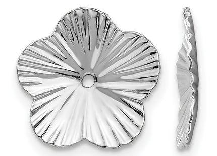 14k White Gold Fancy Earring Jackets, 7 x 7mm