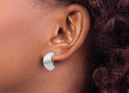 14k White Gold Earrings Style H870 - Classique Jewelry Inc.