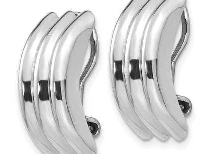 14k White Gold Omega Clip Non-pierced Earrings (Style H872)