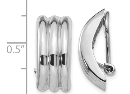 14k White Gold Omega Clip Non-pierced Earrings (Style H872)