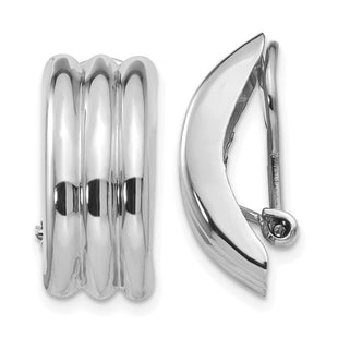 14k White Gold Omega Clip Non-pierced Earrings (Style H872)