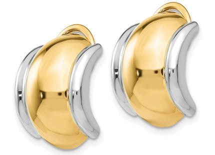14k Yellow & Rhodium Earrings Style H875 - Classique Jewelry Inc.