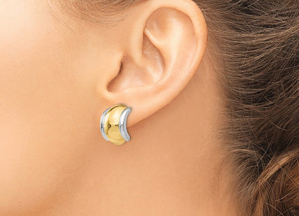 14k Yellow & Rhodium Earrings Style H875 - Classique Jewelry Inc.