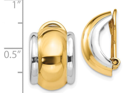 14k Yellow & Rhodium Earrings Style H875 - Classique Jewelry Inc.