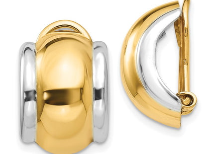 14k Yellow & Rhodium Earrings Style H875 - Classique Jewelry Inc.