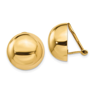 14k Omega Clip Half Ball Non-pierced Earrings (Style H897)