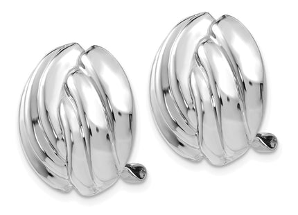 14K white gold earrings, alternate view